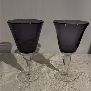 Artland Iris Purple Amethyst Water Wine Goblet Glasses Set Of 4